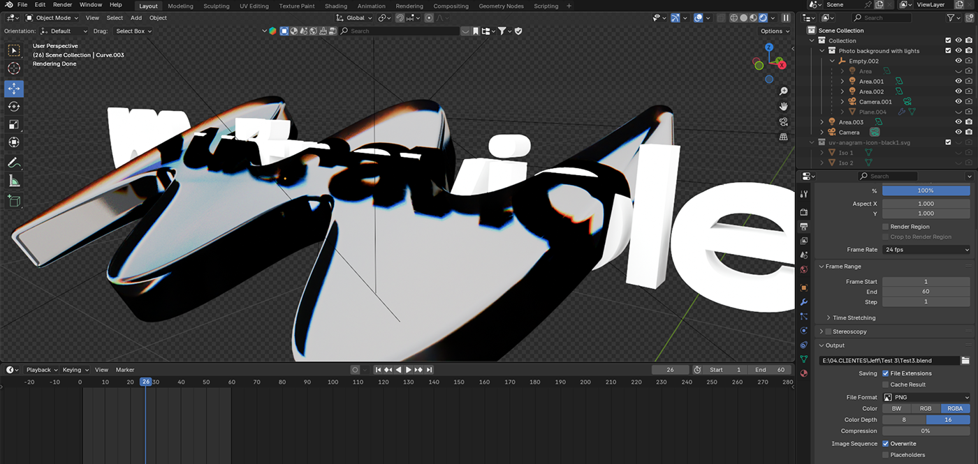 ULTRAVIOLET — animación de logotipo en 3D